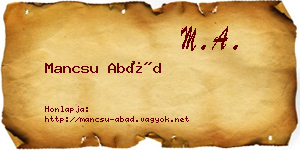 Mancsu Abád névjegykártya
